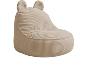 ‎CHILLY PILLEY chilly pilley® Bodenkissen für Kinderzimmer Mumin Kissen Kuschelig Beanbag Sitzsack aus Cord (Creme)