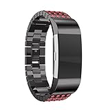 Für Fitbit Charge 2 Armband, Kristall Rostfreier Stahl Handgelenk Ersatz Uhr Armband Für Fitbit Charge 2 20mm/22mm/24mm (A)