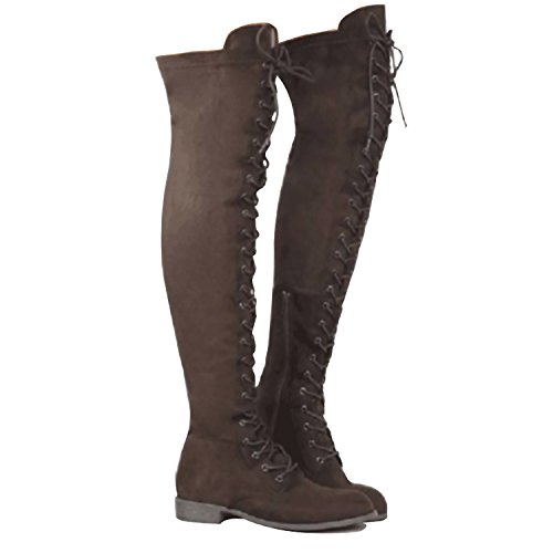 flat platform thigh high boots