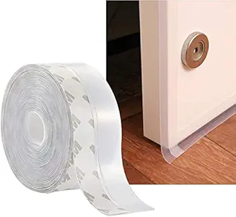 Delzon Door sealing strip for home Self-Adhesive window silicone seal strips weather stripping door tape for seal, Door gap sealer - 1 Pc (Transparent) (3 Meter, 45 mm)