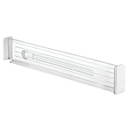 mDesign 2er-Set Schubladen-Organizer – dank verstellbarer Trennelemente Schublade organisieren – Schubladeneinsatz für Küchen- & Schlafzimmerschubladen – transparent - 6
