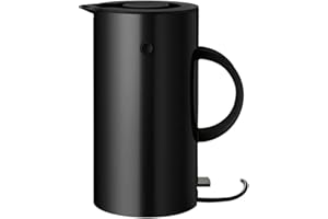 ‎STELTON Stelton Wasserkocher EM77 - Elektrischer Kocher, Wasserkessel, Teekanne - Schnell kochend, niedriger Energieverbrauch, entnehmbarer Kalkfilter, Sicherheitsschalter - 1,5 Liter, Schwarz, EU-Stecker