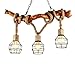 Produktbild Vintage Design Massivholz Hängeleuchte Retro Loft Industrielle Hemp Seil Pendellampe E27×3-Flammig Pendelleuchte Höhenverstellbar Restaurant Bar Dekorationen Hot Pot Shop Decken Beleuchtung L75CM