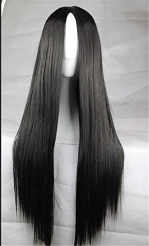 Cool2day 75 cm Blonde Wigs For Anime Cosplay Party Long Straight Men Black Heat Resistant Synthetic Wig Peruca Women Perruque