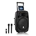 Produktbild auna Streetstar 15-2.0 mobile PA-Anlage (15" (38,1 cm) Subwoofer • Trolley • max. 1000 Watt • Bluetooth • USB • SD • MP3 • AUX-In • 7.2 Ah-Akku • 2 x Funk Mikro) schwarz