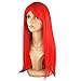 Popamazing 18"/45cm Red Long Straight Wigs - Natural, Heat Resistant and Full Straight Wigs for Women, High Quality Wig