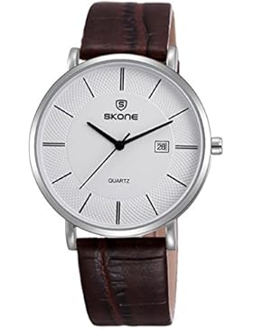 Feoya Herren Uhr Lebens Wasserdicht Business Armbanduhr Leder Armband Uhren Quarzuhr Einfach Stil Herrenuhr mit...