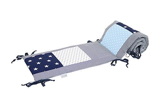 BEBILINO ® Nestchen Bettnestchen & Bettumrandung ALLE GRÖSSEN für Babybetten BLAU HELLBLAU GRAU - 2