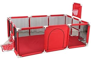 YAZOCO Parque Infantil Bebe 122x180cm Corralito Bebe, Parque de Juegos Bebé Con Malla Transpirable En Los Cuatro Lados Y Ventosas…