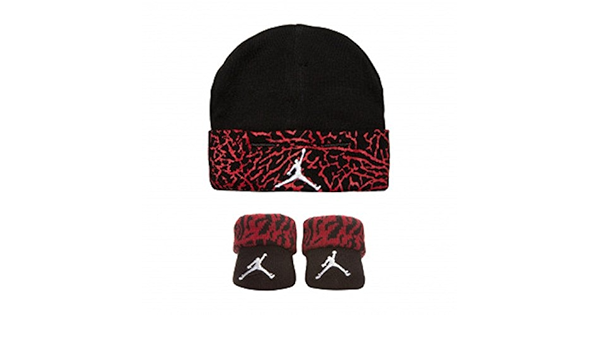 Nike Jordan Jumpman Ensemble Bonnet Chaussons Pour Bebe Noir Rouge 0 6 Mois Amazon Fr Vetements Et Accessoires
