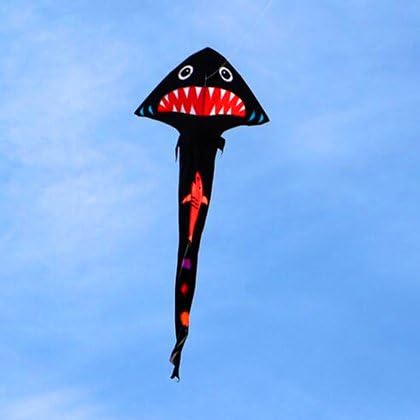 FZSWD Kites High Quality 6M Flying Shark Kite Ripstop Nylon Fabric Power Kite Reel Kids Kite Connection Toys Decorative Kites