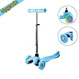 ♦Geeignet FÜR Anfänger - Hochwertiger Dreiradroller Mit Aluminiumlegierung,Starker Und Stabiler Struktur.Sicher Und Zuverlässig.Unser Einzigartiges 3-Rad-Design Gibt Dem Tretroller Zusätzliche Stabilität Und Sicherheit.Dank Des Breiten Decks Und Des 3-Rad-Designs Ist Das Fahren FÜR Kinder Aller Könnensstufen Einfach Und Bequem.