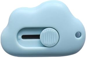 SEAAZQURTLES Cortador de cajas portátil de nube, cuchillo utilitario retráctil para arte, abrecartas Kawaii en forma de nube, papelería escolar, bonito cortador de papel para paquetes, cartas y cajas de cartón,
