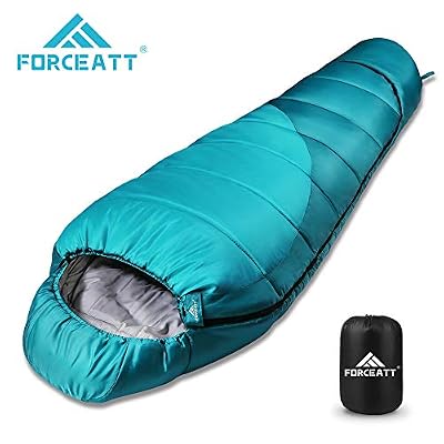 Forceatt Sac de Couchage Momie,-10℃-15℃,Sac de Couchage Adulte pour 3-4 Saison,Imperméable et Indéchirable,Sac de Couchage Compact pèse 1,62 kg,Convient pour la Randonnée et Activités D'extérieur