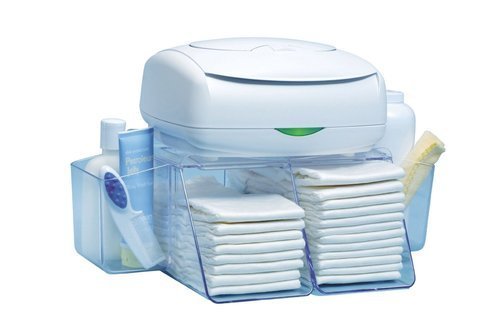 Deluxe Clear Acrylic Baby Changing Table Top Diapers & Accessories Storage Caddy / Baby Wipe Warmer Rack