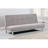 Sofa cama tres plazas apertura clic clac tapizado en tela en color marengo