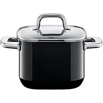 Silit Quadro Black Kochtopf quadratisch mit Glasdeckel 22
