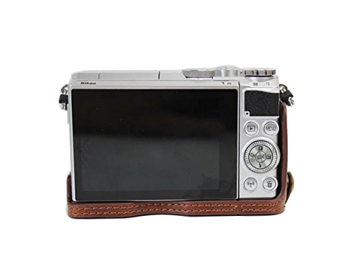 Kinokoo Camera Cuir Demi Coque inf  rieur Coque pour Nikon J5  PU Cuir inf  rieur Open-able avec cam  ra Chiffon de nettoyage