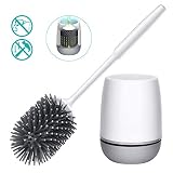 Brosse de Toilette Brosse WC et Support de Toilette en Silicone Antibactérienne balayette WC Ensemble Brosse de Toilettes à Manche Long avec Support Hygiénique --- avec Séchage Rapide Support Set