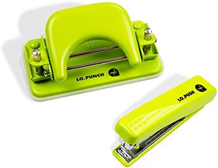 eylo Mini No Stitching Apparatus 10 with Punch Unit without Stop Rail in Two Cardboard Box, Fluorescent Green
