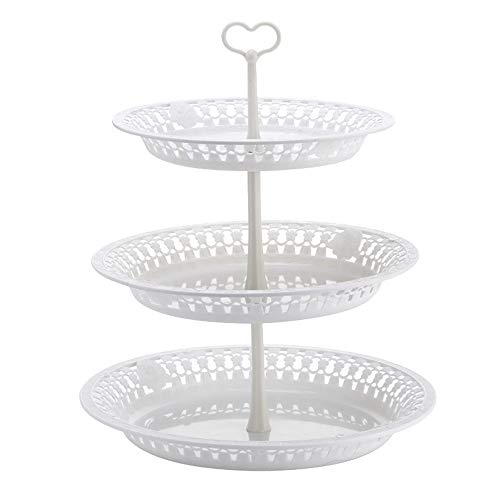 Soporte Para Tartas, 3 Niveles, Reutilizable, Color Blanco, Elegante, Con Diseño De Calado Abierto, De Plástico, Para Postres, Fiestas De Boda Europeas, Bandeja Para Tartas, Bufé De Fiesta