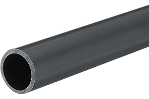 QUARKZMAN Tube Rigide en PVC Tube Rond 16mm ID 20mm OD 20cm de Long Gris Foncé pour Conduite d'Eau, Manchon de Câble