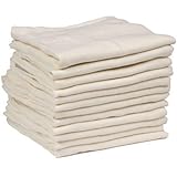 12 x PREMIUM QUALITY BABY MUSLIN SQUARES 100% COTTON, 72 X 72 CM, SUPERSOFT , MADE IN EU (CREAM)