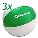 Produktbild Wasserball 25 - 30 cm Durchmesser von Neuronade, Strandball klein in grün & weiß - Phtalatfreies Wasserspielzeug (3 Wasserbälle)