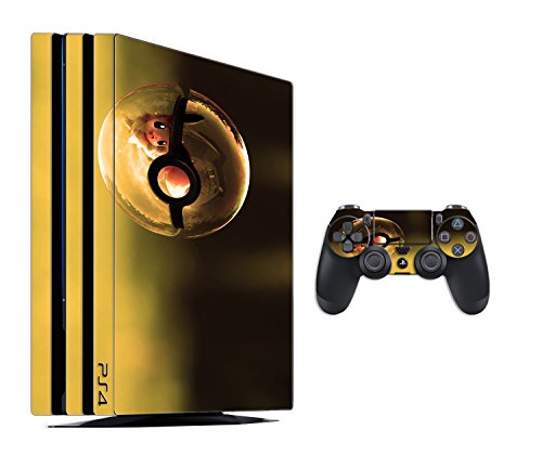 GADGETS WRAP Playstation PS4 PRO Printed Pokemon Pokeball Skin for Console & Controller