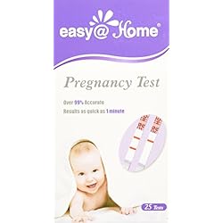 Easy@Home 25 Pruebas de Embarazo, Tiras de Tests de Embarazo Para una Detección Temprana, 25 Pruebas GCH