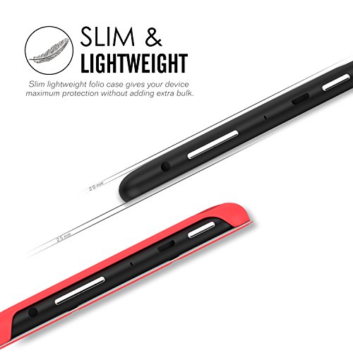 MoKo Fire 7 2015 Hülle – Ultra Slim Lightweight Schutzhülle Smart Cover Case mit Standfunktion für Amazon Fire 7.0 Zoll (5. Generation – 2015 Modell) Tablet, Rot - 9