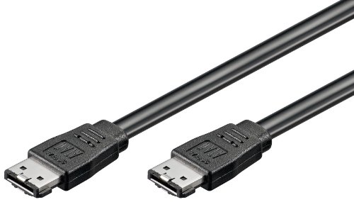 2er Set goobay HDD S-ATA Kabel 1,5GBs/3GBs/6GBs (eSATA I-Type auf eSATA I-Type Stecker) 1m schwarz