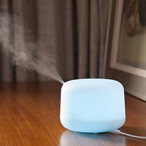 Aroma Diffuser 300ml Luftbefeuchter FOXAS Ultraschall Duftzerstäuber Air Humidifier Aromatherapy Essential Oil Diffuser 7 Farben LED Licht Farbwechsel - 9