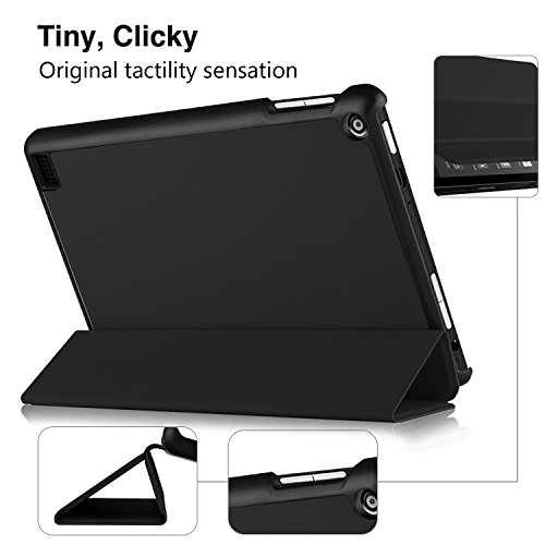 Das neue Fire HD 8 hülle ,IVSO Ultra Schlank Ständer Slim Leder zubehör Schutzhülle mit Automatischem Schlaf Funktion für neue Fire HD 8-Tablet, 20,3 cm 8 Zoll (6. Generation – 2016)/Amazon Fire HD 8-Hülle (8-Zoll-Tablet, 7. Generation – 2017) perfekt geeignet, Schwarz - 7
