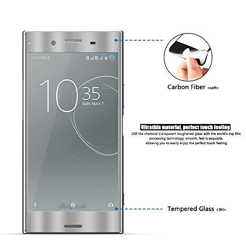 Sony Xperia XZ Premium Panzerglas[Perfekt verbesserte Version], Beyeah Vollständige Abdeckung Schutzfolie aus hochwertigem gehärtetem Glas für Sony Xperia XZ Premium (Silber) - 3