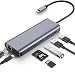 Produktbild MZKJ USB C Hub mit Gigabit Ethernet, 3 USB 3.0 Ports, SD/TF Kartenleser, USB C Ladeanschluss, für MacBook Pro 2018, OTG Adapter für Samsung S8/S9/Note8
