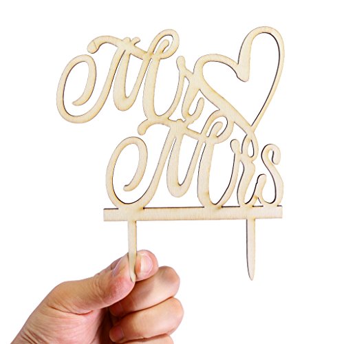 Kuchen Dekorieren Love Heart Mr Mrs Holz Kuchendeckel Party Hochzeit Favorisiert - 6