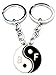 Produktbild 2 x Keychain mit Anhänger - Tao Ying und Yang-Medaille gebrochen in der Hälfte - geschrieben - B & F - Geschenkidee - Männer Frau - Best Friends