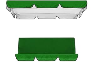 FEEGOW Set di ricambio per dondolo da giardino, 3 posti + copertura per dondolo (verde, 195 x 125 x 15 cm)