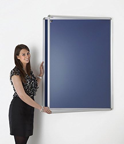 Fire Rated Lockable Notice Board Blue (90cm x 120cm)