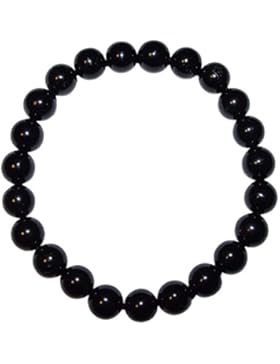 Turmalin schwarz Schörl Armband Ø Kugel 8 mm.(4225)