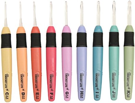 9PCS Light Up Crochet Lite Set Plastice Crochet hook with light For Sewing Tools