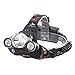 Produktbild XCSOURCE® 6000LM 3x CREE LED Scheinwerfer Wasserdicht LED Kopflampe LED Kopfleuchten Stirnlampe L2 2X Wiederaufladbarer Blitz 18650 Batterie Handwerkzeuge für Laufen, Höhlenforschung, Joggen, Camping, Wandern usw LD386