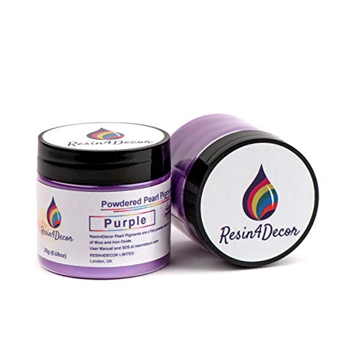 RESIN4DECOR Purple pigmento Metallico in Polvere di Mica perlescente per progetti in Resina epossidica, Gioielli, progetti Artigianali, tavola epossidica, Lavagna, vassoi, Tele, Pittura, 25g