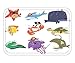 Produktbild Trsdshorts Doormat Marine Animals and Underwater Wildlife with Pirate accesories and Attributes Set of Comic Cartoon
