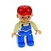 Produktbild 1 x Lego Duplo Figur Mann Vater großer Bruder Latz Hose blau Pullover beige tan Basecap rot 47394 F66