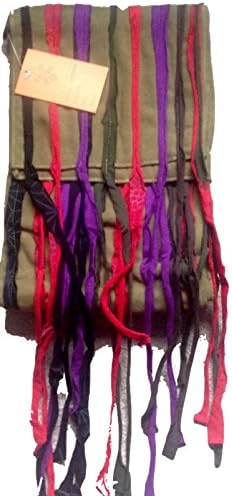 FRINGED SCARF, winter scarf, fleece scarf, chunky scarf, psytrance scarf, gekko scarf (GREEN)