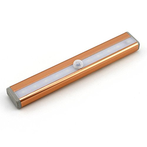 Preisvergleich Produktbild Motion Sensor Nachtlicht - batteriebetriebene Bewegung aktiviert Nachtlicht Closet Leuchte Wandleuchte Schritt-Licht für Kabinett, Bad, Garage, Schrank, Treppe, Küche, Outdoor, Camping (Gold)
