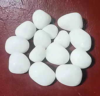 BABA KA DEEWANA Polished White Pebbles Premium Stone Home Decorative Marbles - 1 Kg