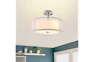 Depuley Lampa sufitowa do sypialni, salonu, do przedpokoju, kuchni i jadalni, gniazdo E27 o średnicy Ø 38 cm (3 żarówki wymagane i nie wchodzą w zakres dostawy) [klasa energetyczna A++]